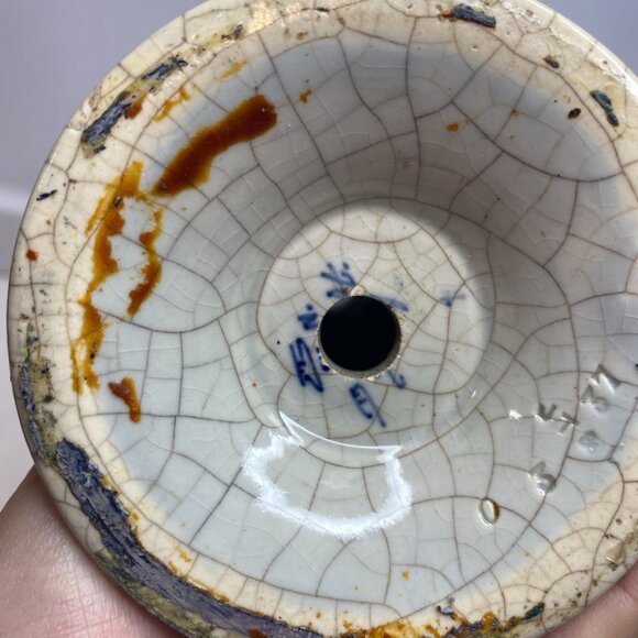 RARE ANTIQUE DUTCH DELFT HOLLAND PORCELEYNE FLES VASE DUTCH SCENERY Windmill - Picture 11 of 16